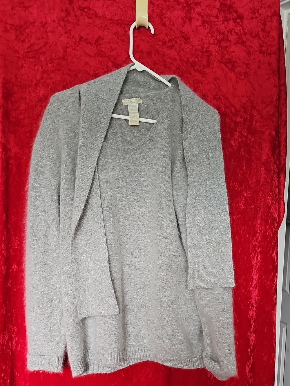 Rosanna Gray Knit Cardigan and Pullover Set